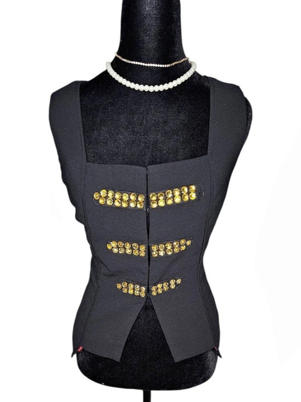 Twenty One Embellished Black Vest Size Large Like New